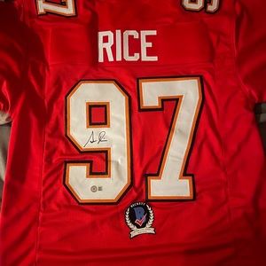 Autographed Simeon Rice Tampa Bay Bucs jersey w/ certificate